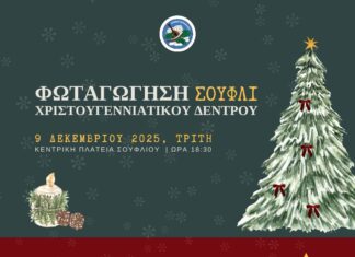 Φωταγώγηση χριστουγεννιάτικου δέντρου σε Σουφλί και Τυχερό – 7 & 9 Δεκεμβρίου 2025